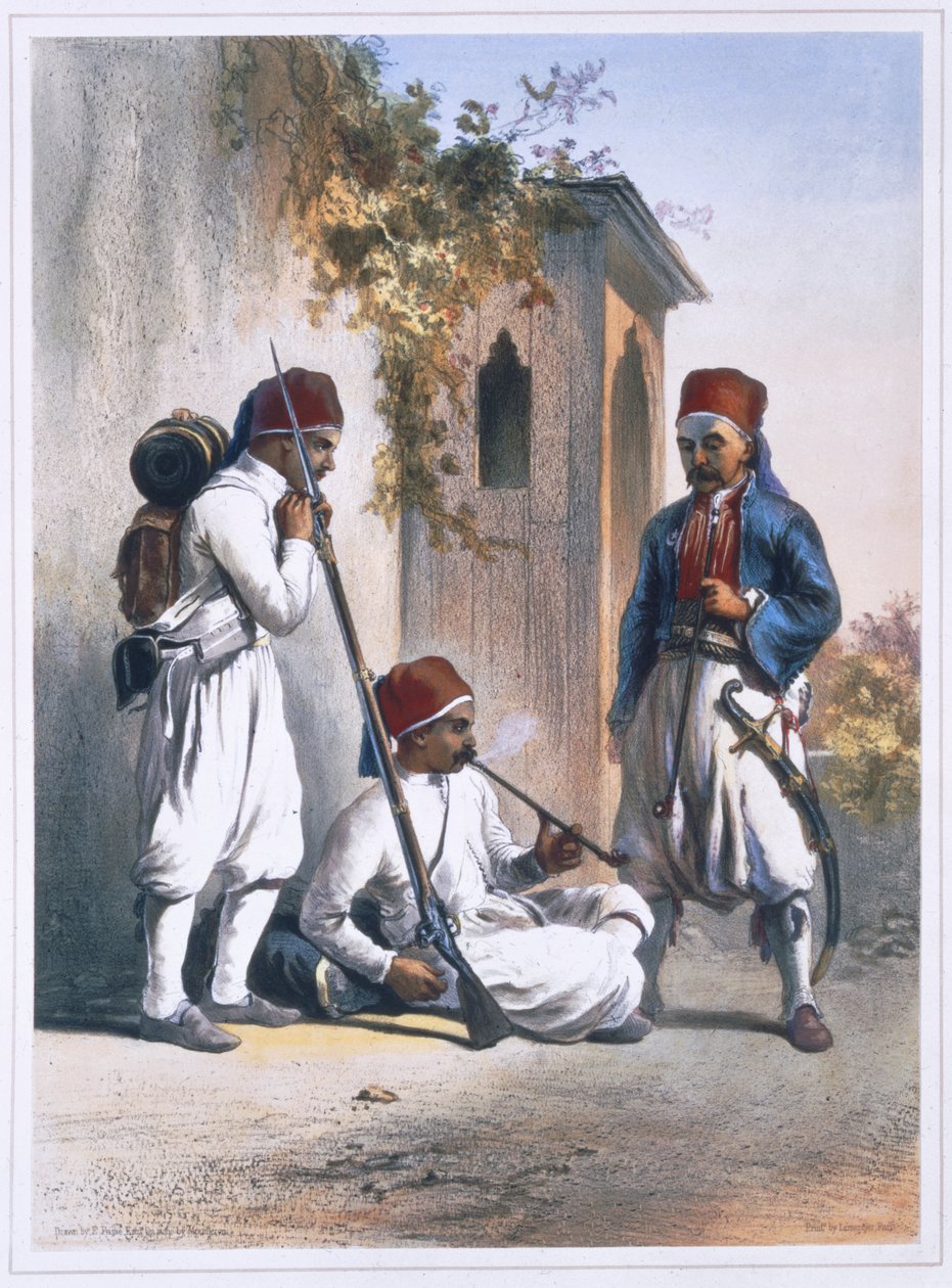 Nizamior, a török hadsereg reguláris csapatai Kankában, Egyiptomban, 1848 alkotó: Mouilleron