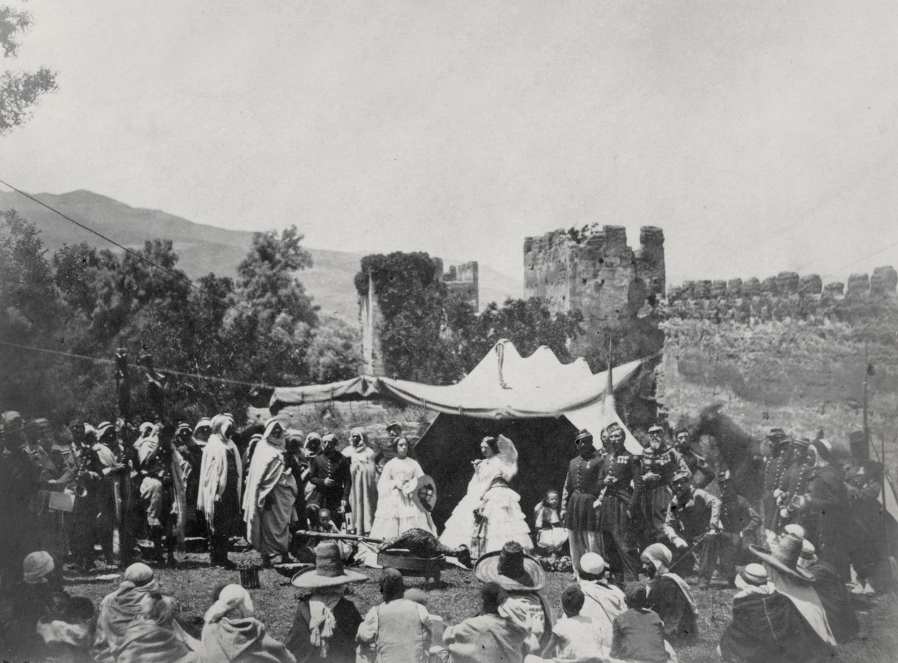 Eugenie császárné (1826-1920) Algériában utazik, 1865. június (bw fotó) alkotó: Moulins