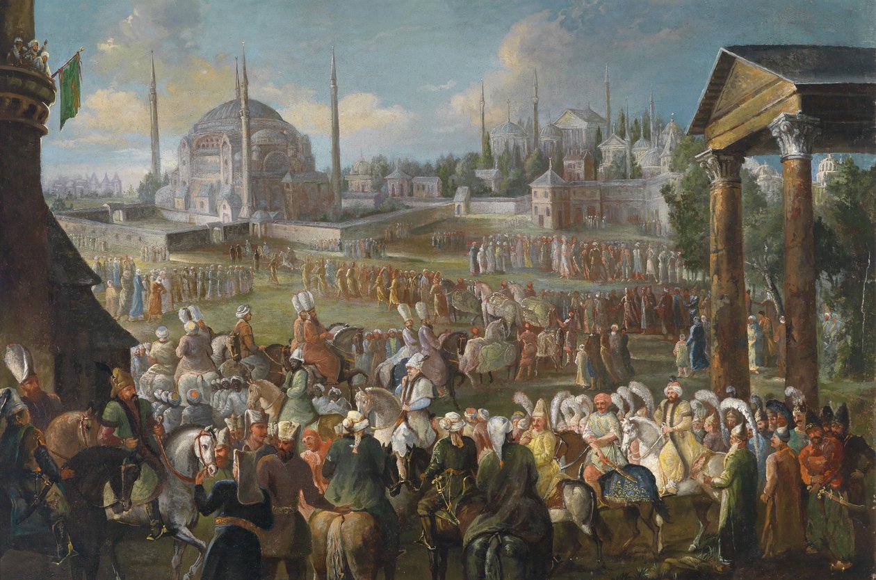 A szultáni körmenet Isztambulban, kb. 1736 alkotó: Mour