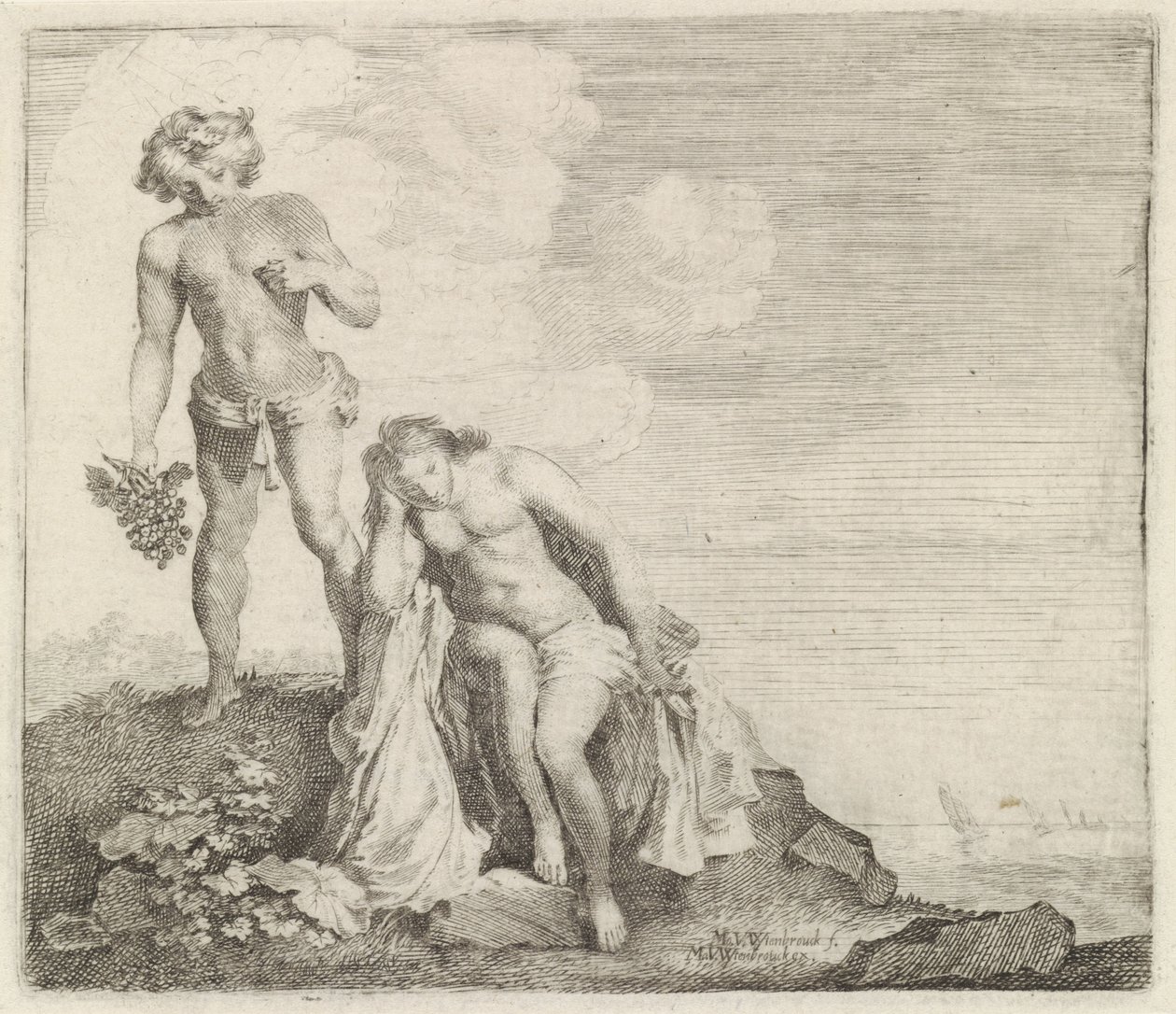 Bacchus megtalálja Adriadnét Naxoson alkotó: Moyses van Wtenbrouck