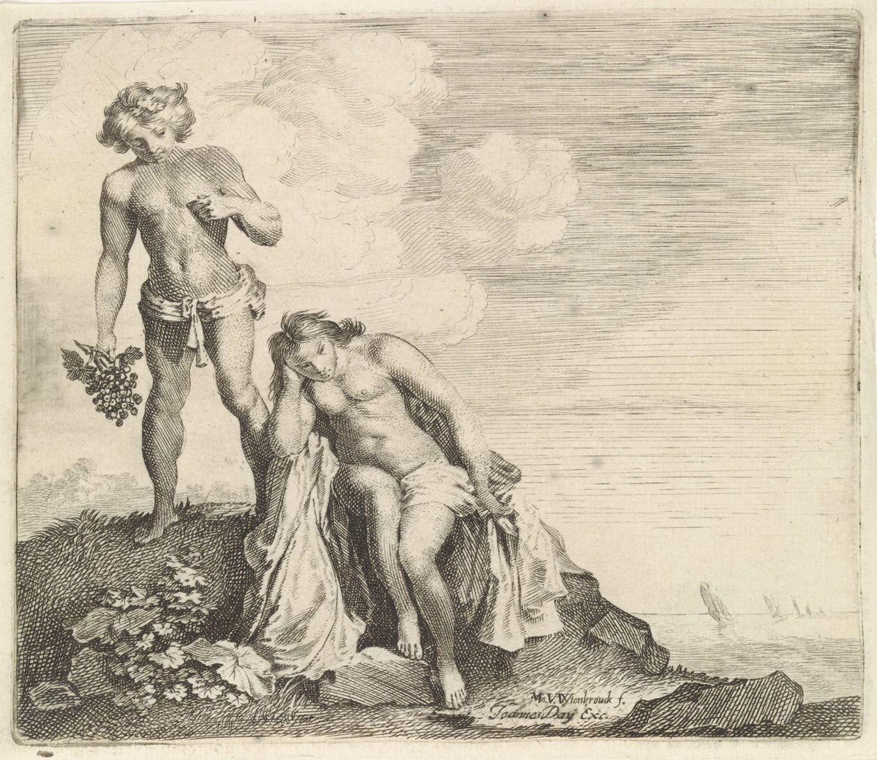 Bacchus megtalálja Ariadnét Naxoson alkotó: Moyses van Wtenbrouck