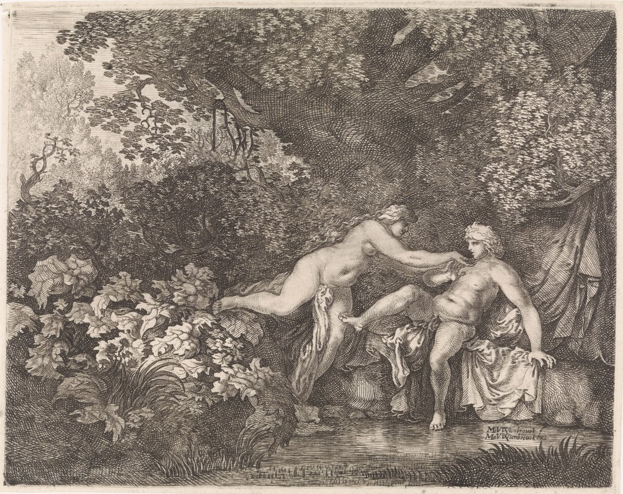 Salmacis és Hermaphroditus alkotó: Moyses van Wtenbrouck