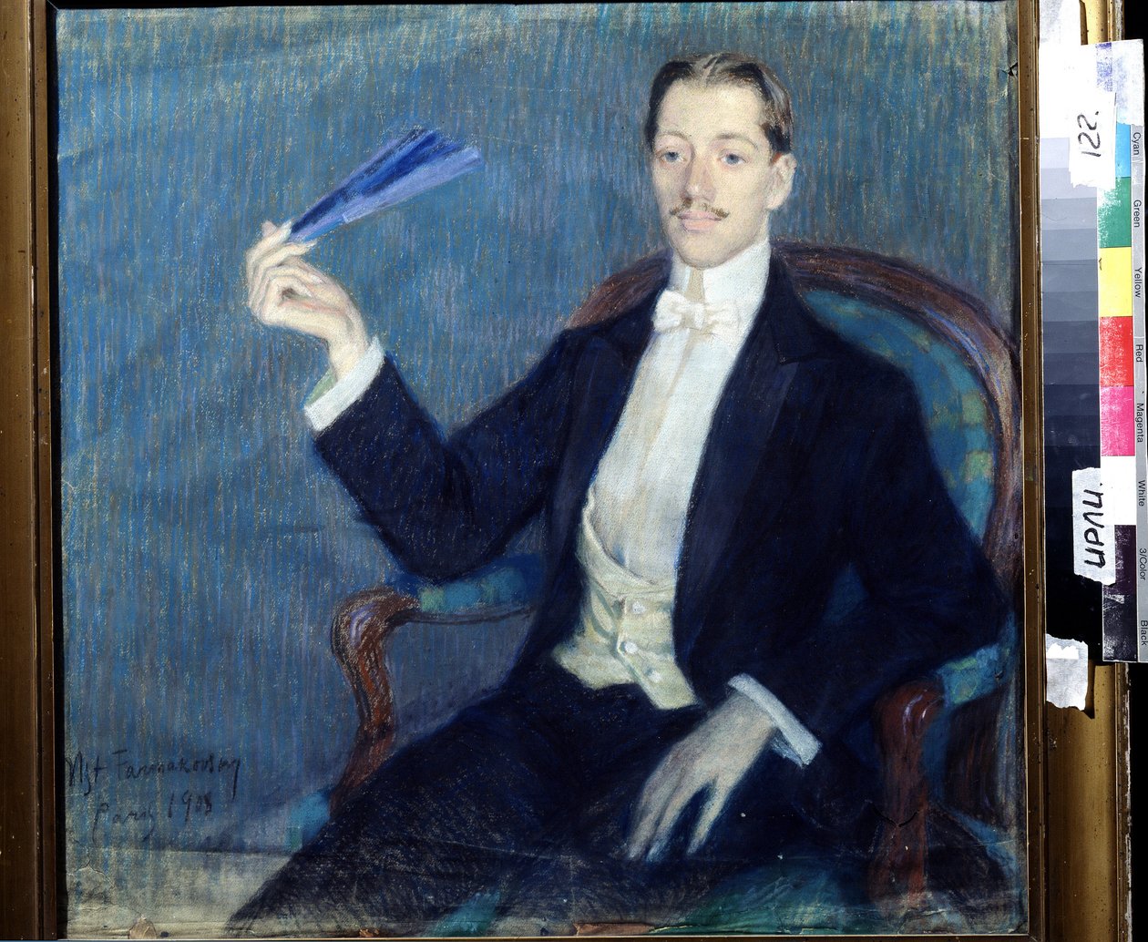 Nyikolaj Gumiljov költő (1886-1921) portréja. Msztyiszlav Vlagyimirovics Farmakovszkij (1873-1946) munkája, pasztell, papír alkotó: Mstislav Vladimirovich Farmakovsky