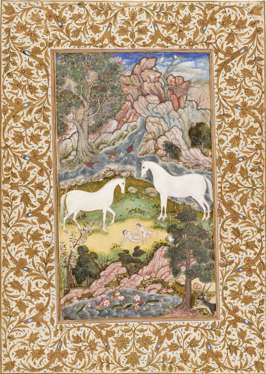 Az égi ikrek születése, 1585-90 körül alkotó: Mughal School