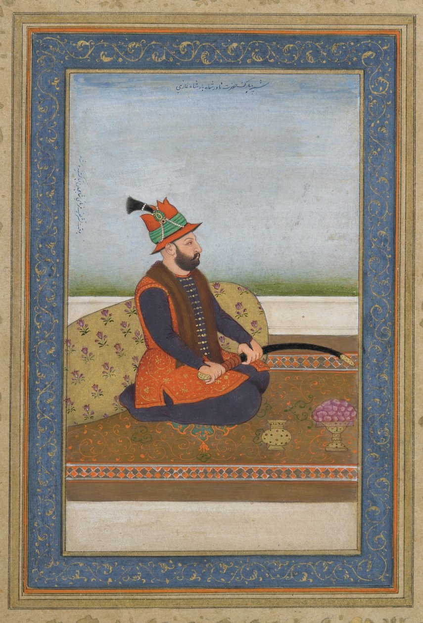 Iráni Nadir Shah, különálló albumfólió, 1900 körül alkotó: Mughal School