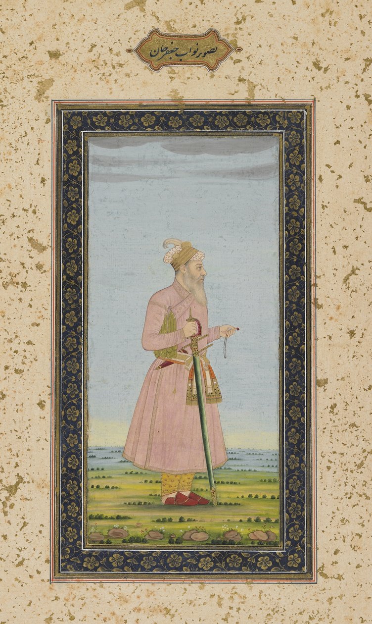 Nawab Ja"far Khan az Impey albumból, leválasztott kéziratos fólió, 1770 körül alkotó: Mughal School