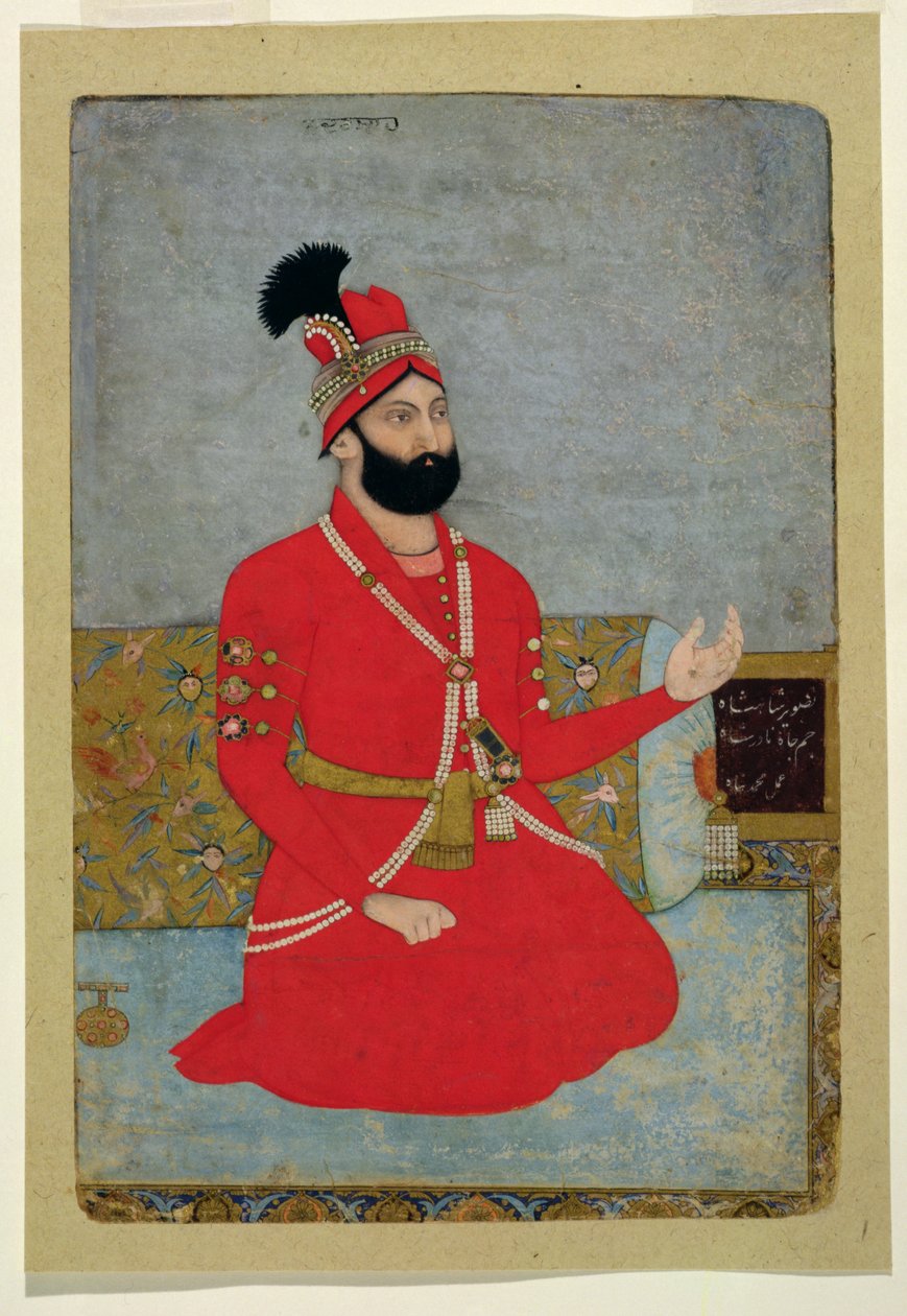 A perzsa Nadir Shah Afshar portréja (1688-1747), 1700-25 (átlátszatlan wc papíron) alkotó: Mughal School