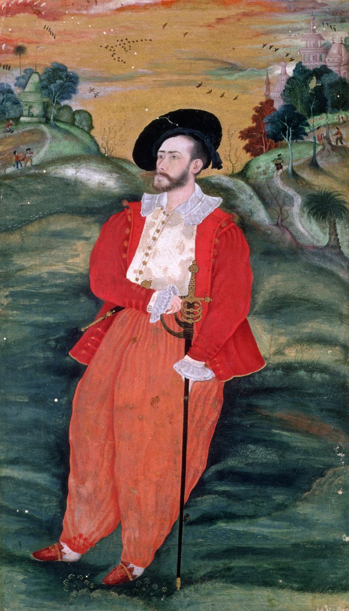 Egy európai tengerész portréja, 1590 körül alkotó: Mughal School
