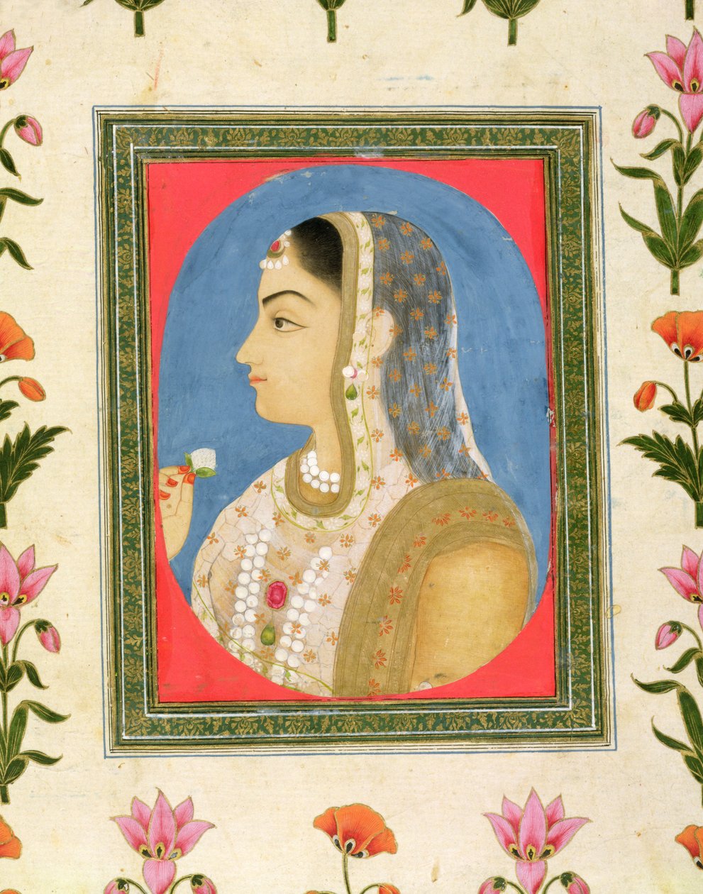 Egy nemes hölgy portréja, a Small Clive albumból alkotó: Mughal School
