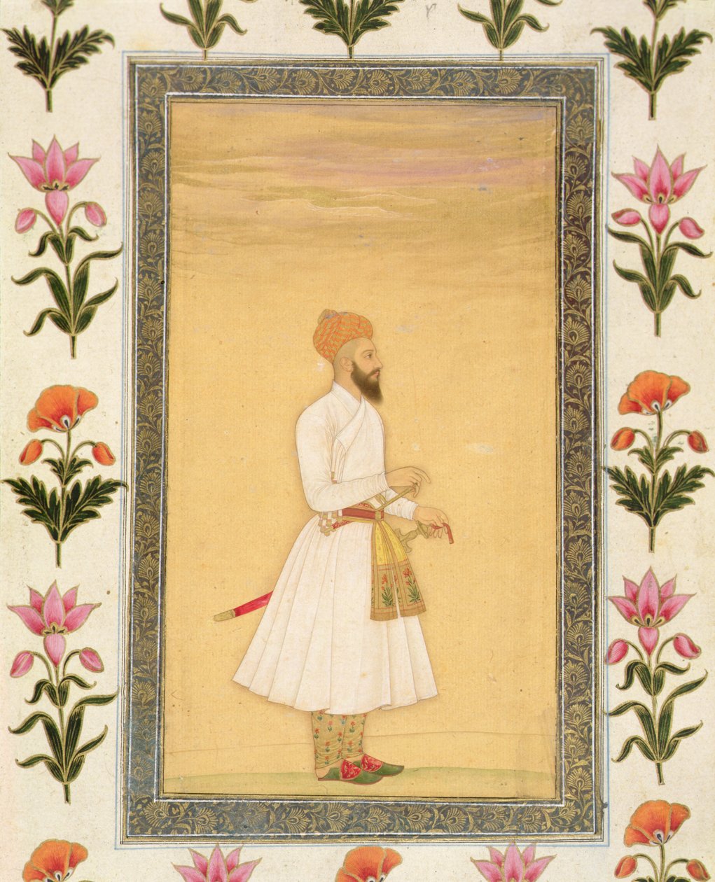 Nemesi álló alak a Small Clive albumból (papíron átlátszatlan wc) alkotó: Mughal School