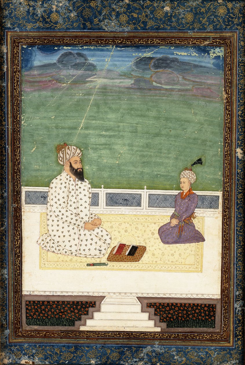 Egy molla és egy tanítvány, 18. század alkotó: Mughal School