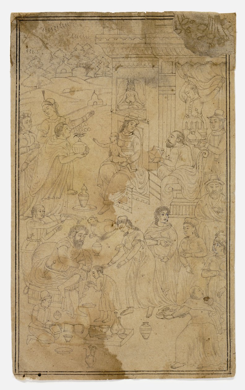 A mágusok imádása alkotó: Mughal School