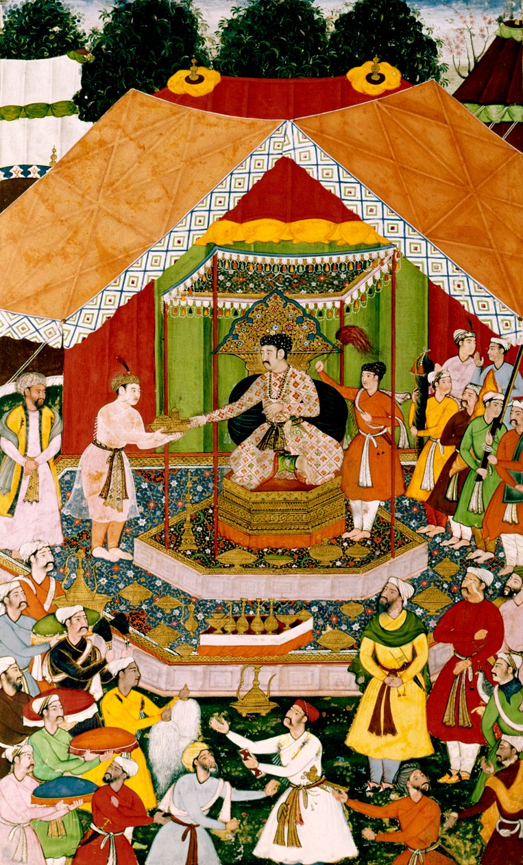 Akbar és Azim Khan Dipalpurban, 1590-95 körül alkotó: Mughal School