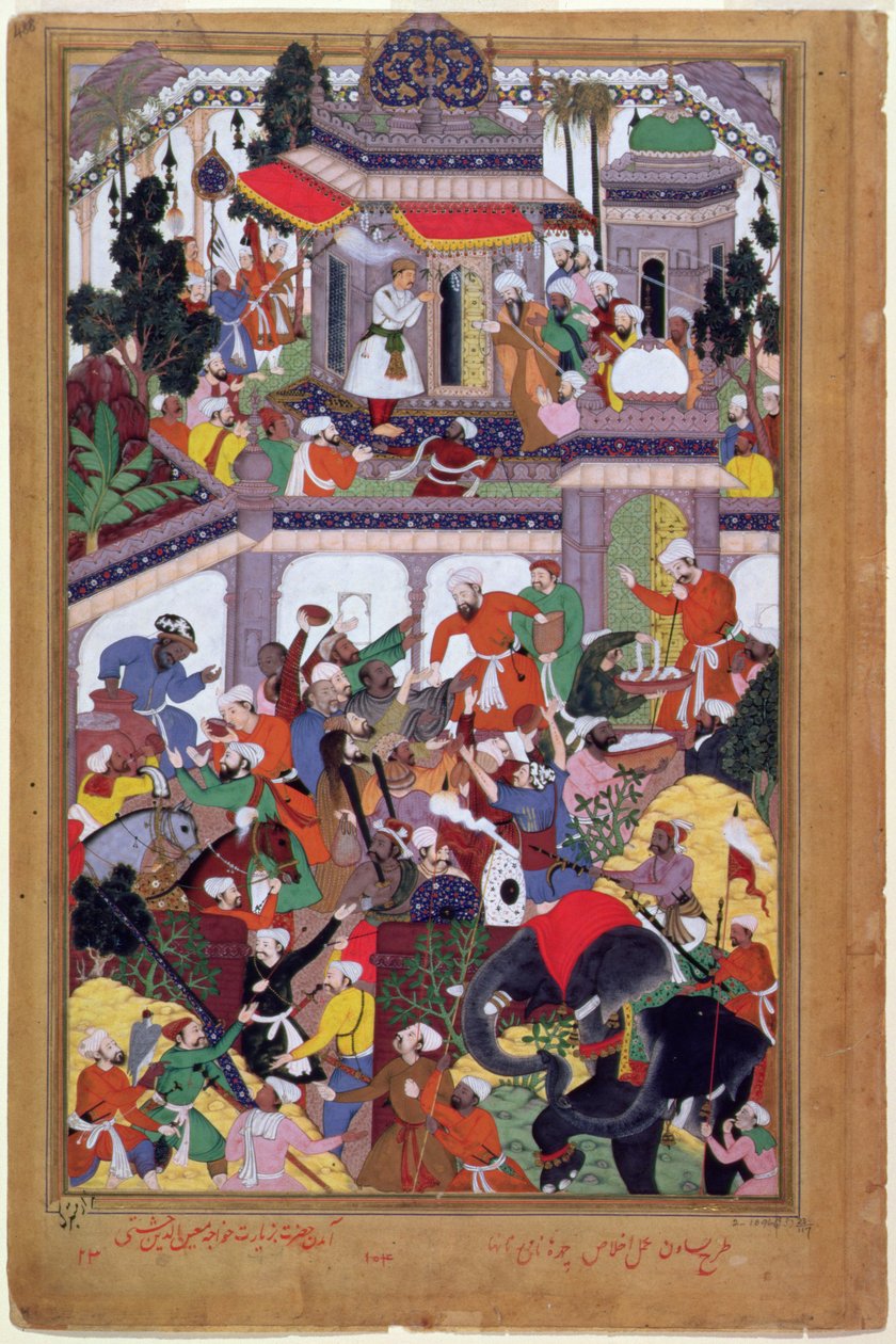 Akbar császár (ur. 1556-1605) meglátogatja Mu