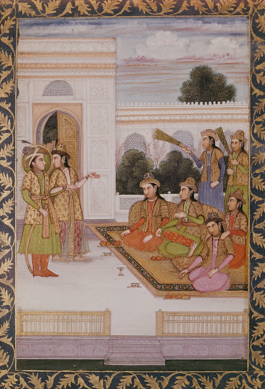 Joseph Zuleika, Potiphars felesége Mizr feleségeinek mutatta be Dzsami (1414-92) Yusuf és Zulaikha című népszerű perzsa versének epizódját, 1780 körül. alkotó: Mughal School
