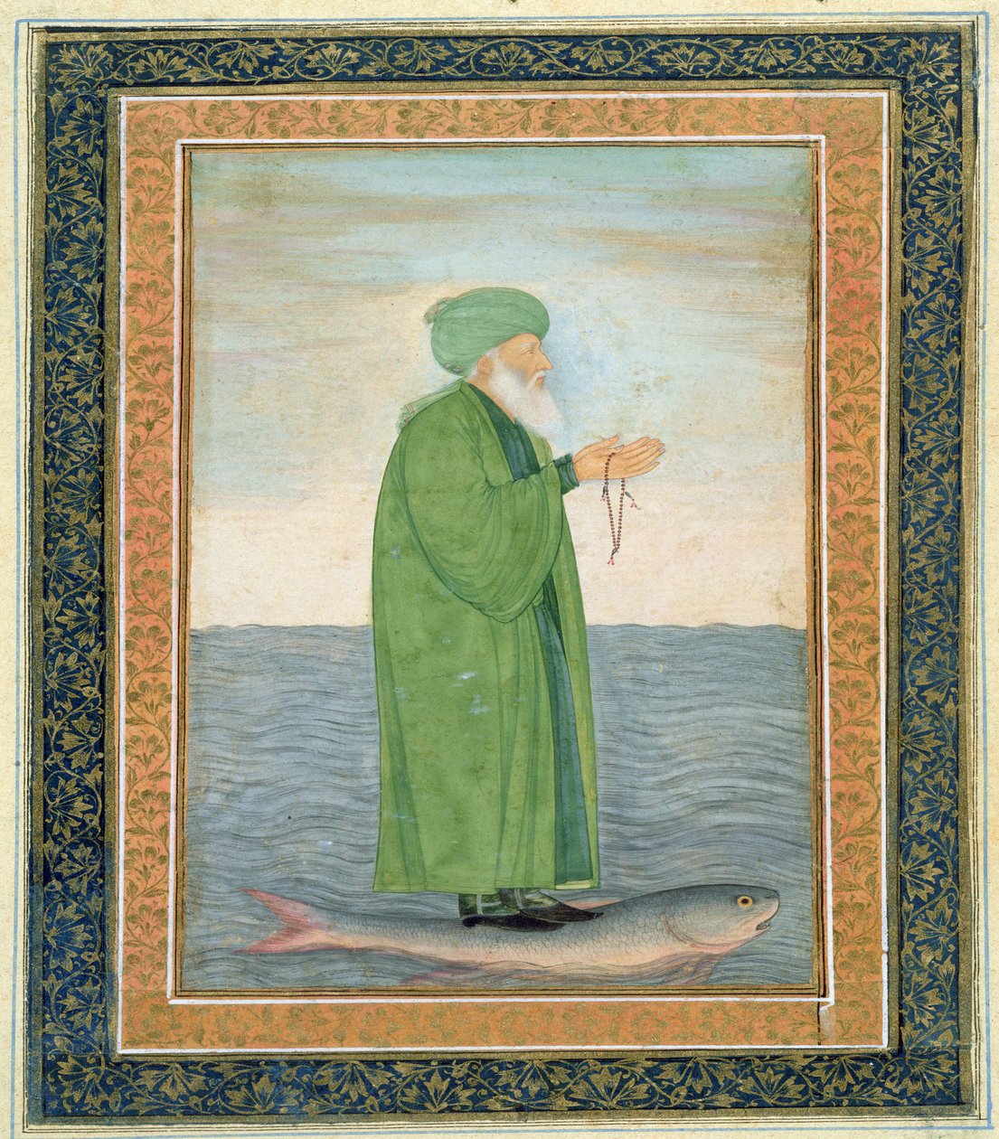 Khawa Khizir Khan halon lovagol, a Small Clive Albumból (papíron átlátszatlan wc) alkotó: Mughal School