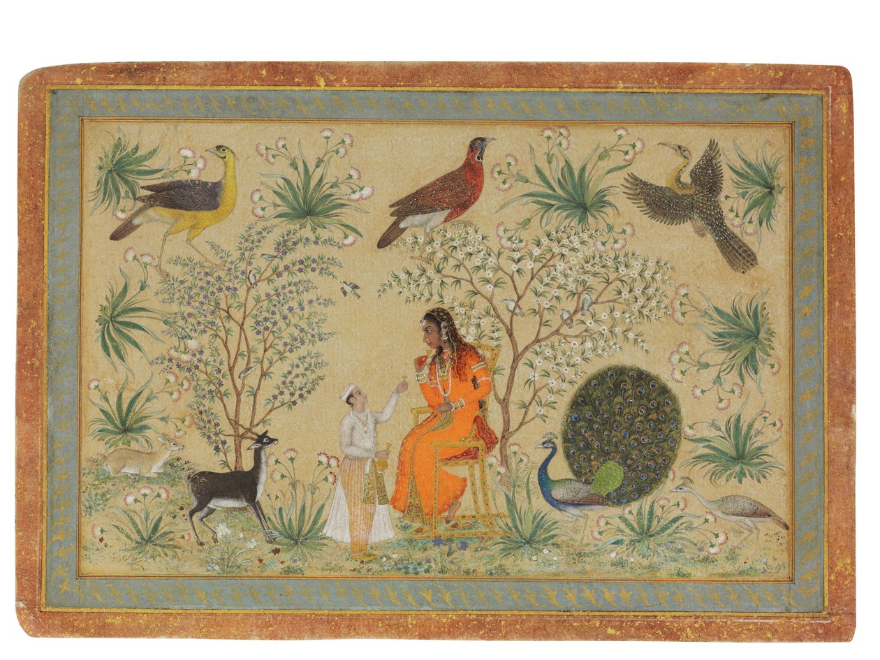 Nemes nő a kertben, 1740 körül alkotó: Mughal School