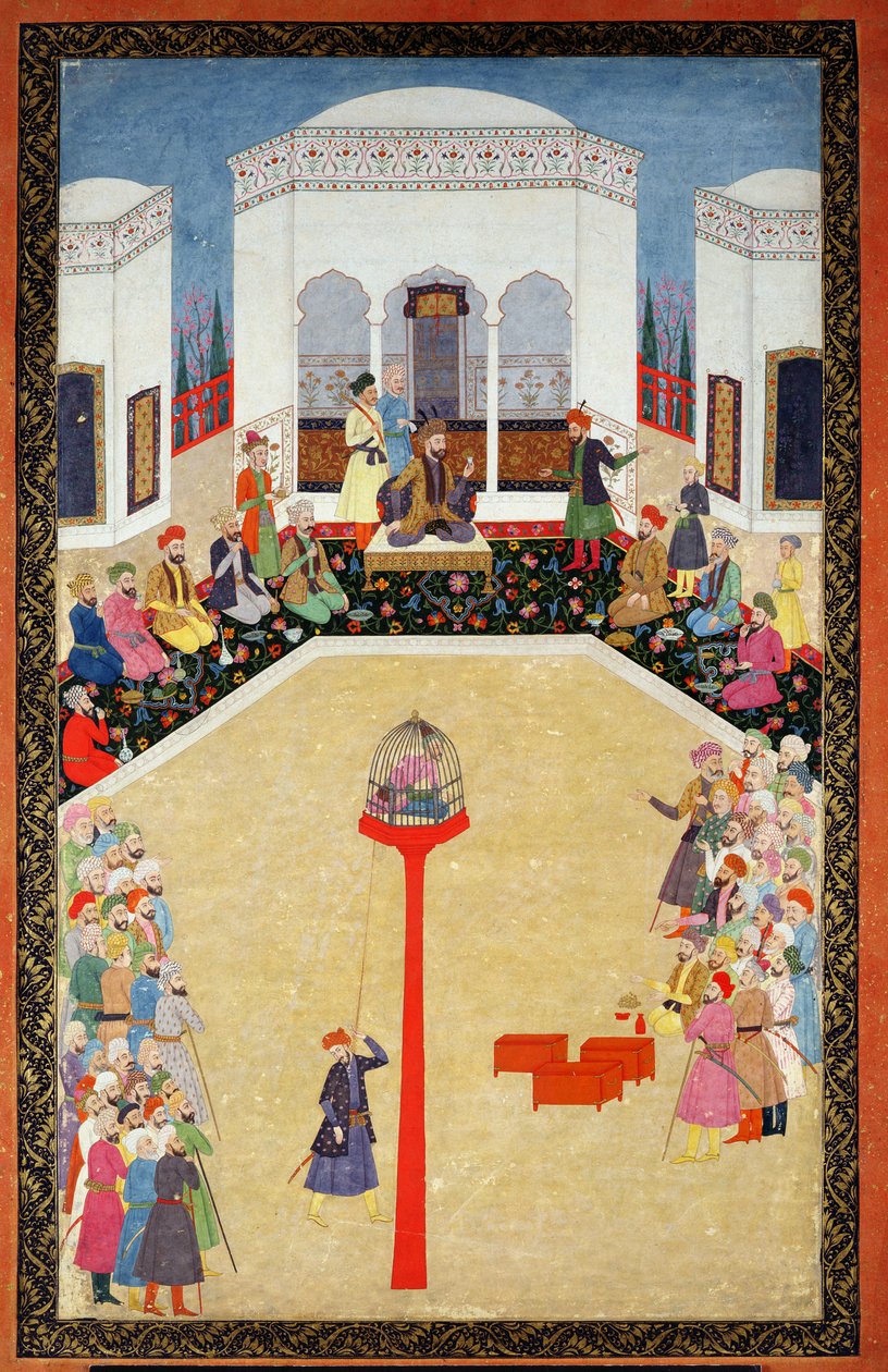 Bayazid török szultán elfogása, Johnson I. album, 2. szám, 9. szám, c1680 (guache az albumlapon) alkotó: Mughal School