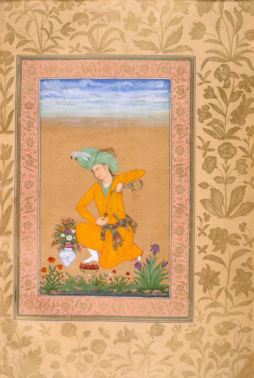 Perzsa jelmezbe öltözött herceg bort öntött alkotó: Muhammad Khan
