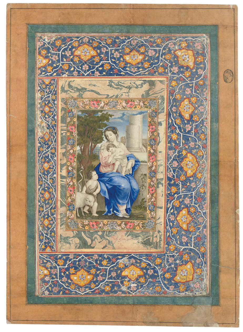Madonna és gyermeke, 1682-83 alkotó: Muhammad Zaman