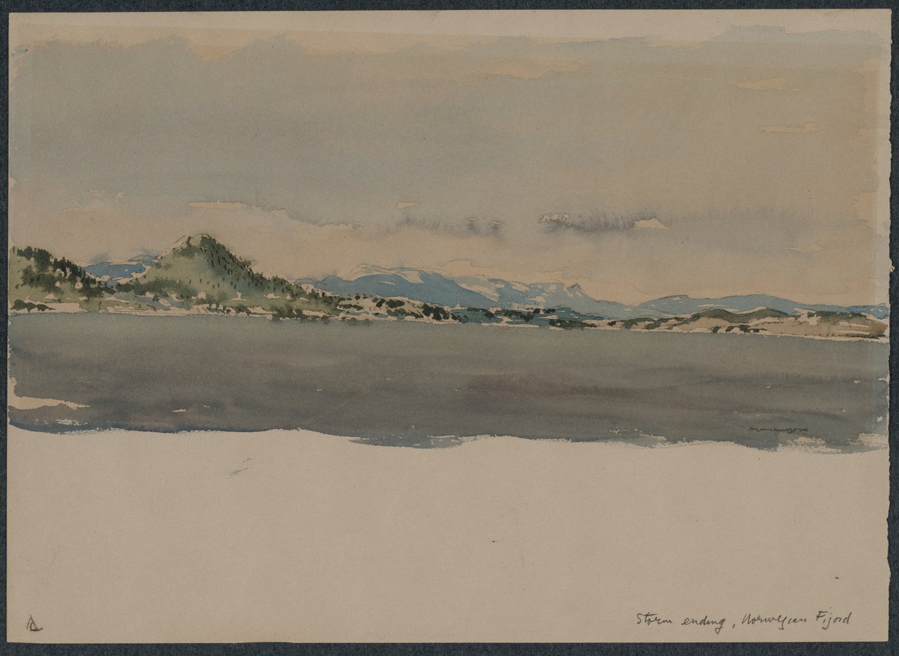Vihar véget ér, Norvég Fijord alkotó: Muirhead Bone