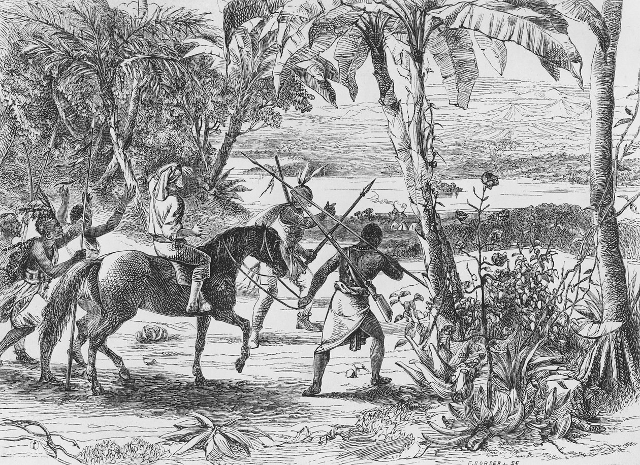 Végtelen örömmel láttam küldetésem nagy tárgyát, - a régóta keresett fenséges Nigert, amely a reggeli nap felé csillogott, 1860 alkotó: Mungo Park