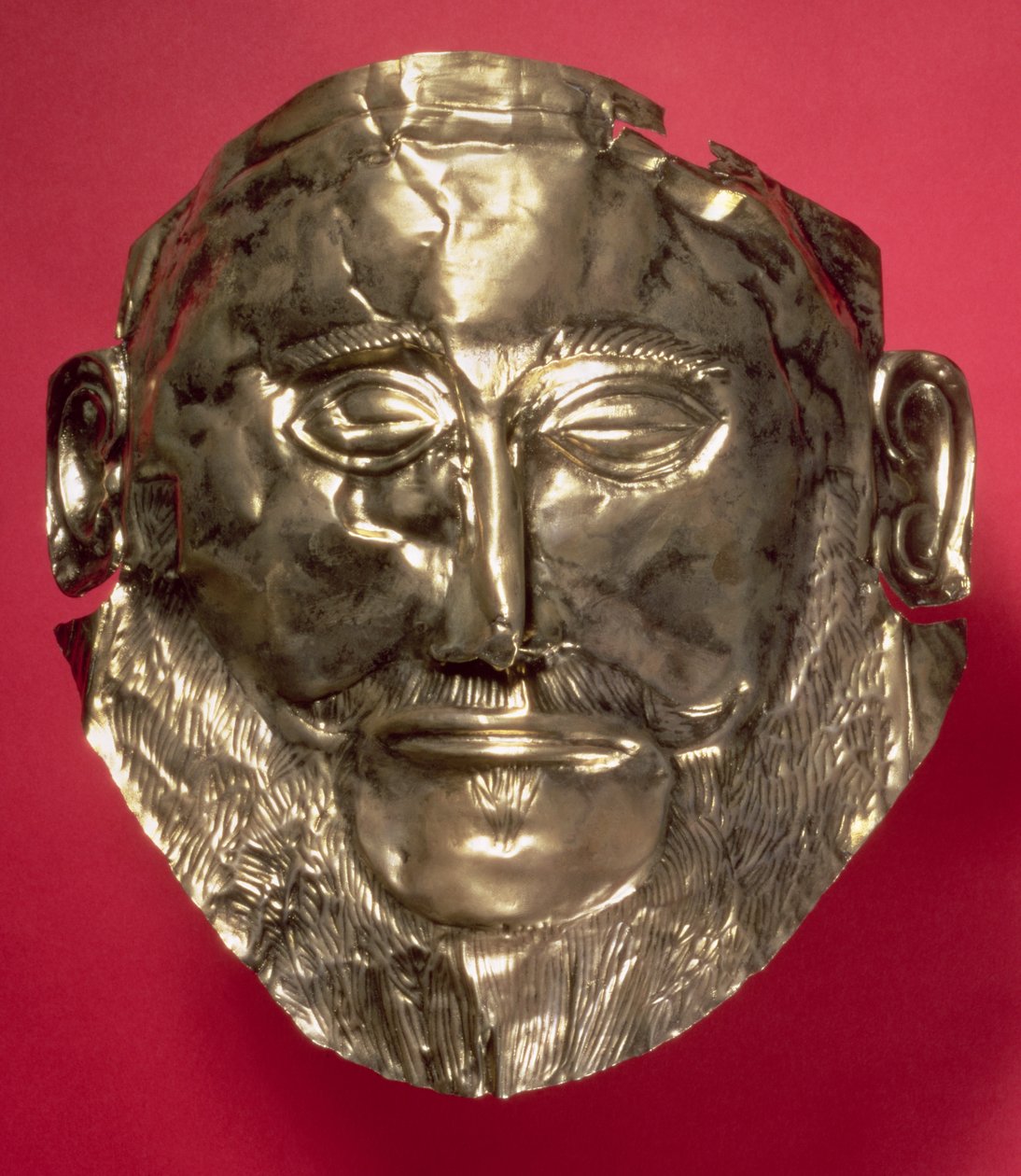 Agamemnon maszkjának másolata, mükénéi, Kr.e. 16. század (arany) alkotó: Mycenaean