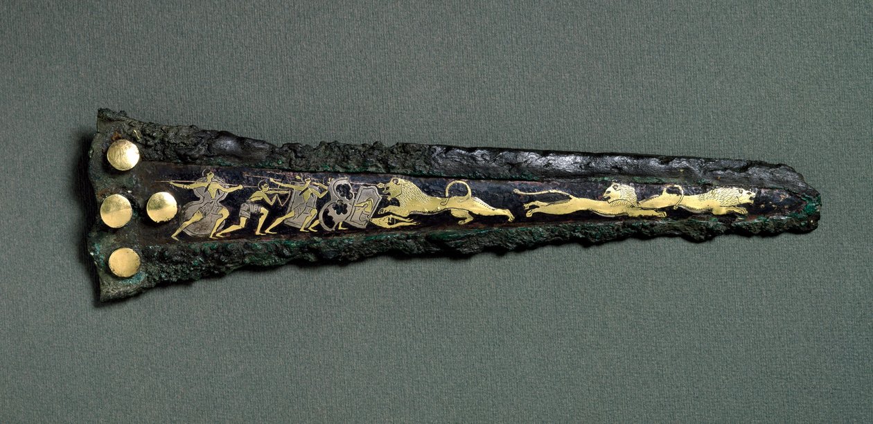Tőr (bronz, arany és ezüst) alkotó: Mycenaean