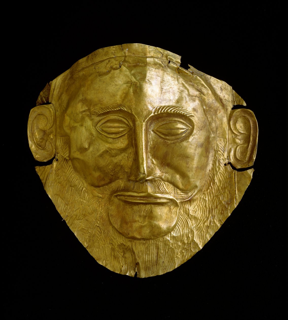 Temetési maszk mükénéi arany színben (Mycenae) alkotó: Mycenaean