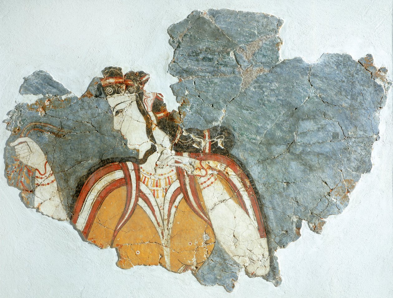Udvarhölgy, freskó a Mükénei palotából, Görögország, Mükénei civilizáció alkotó: Mycenaean