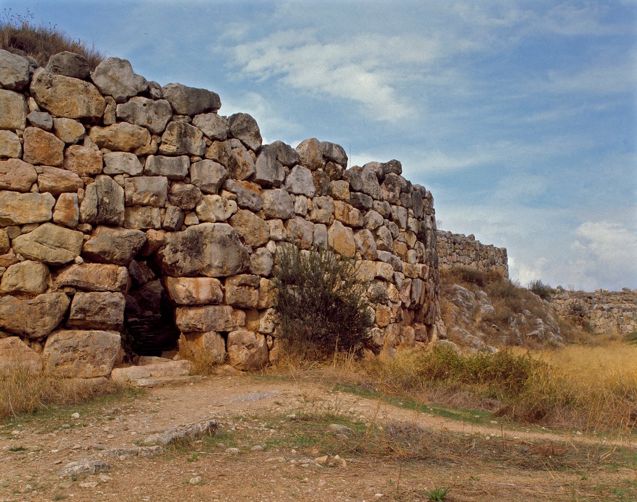 Mükén művészet: nyugati lépcső, amely a mükénéi fellegvárhoz vezet, Tiryns A város, ie 1200 körül. Görögország alkotó: Mycenaean