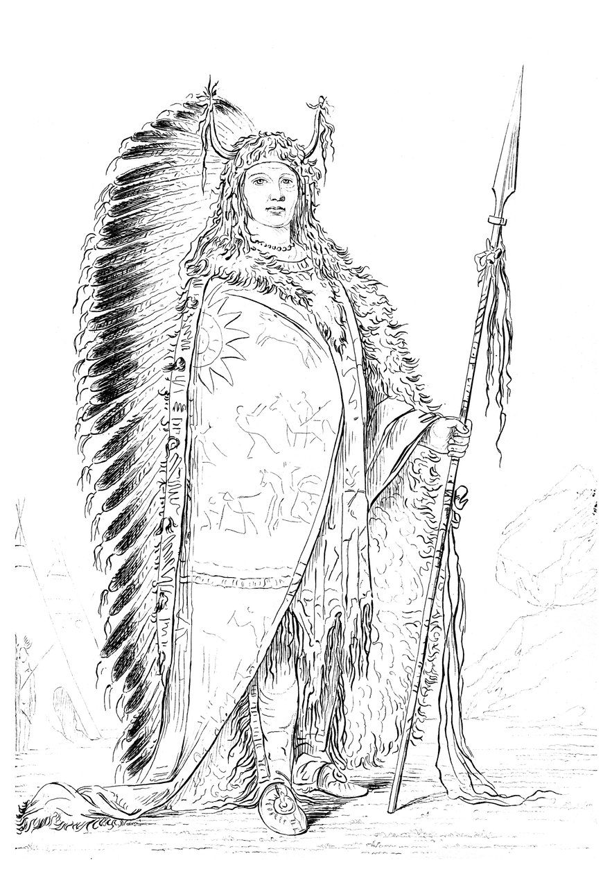 Black Rock, a New-saw-wee-gee törzs főnöke, 1841. alkotó: Myers and Co