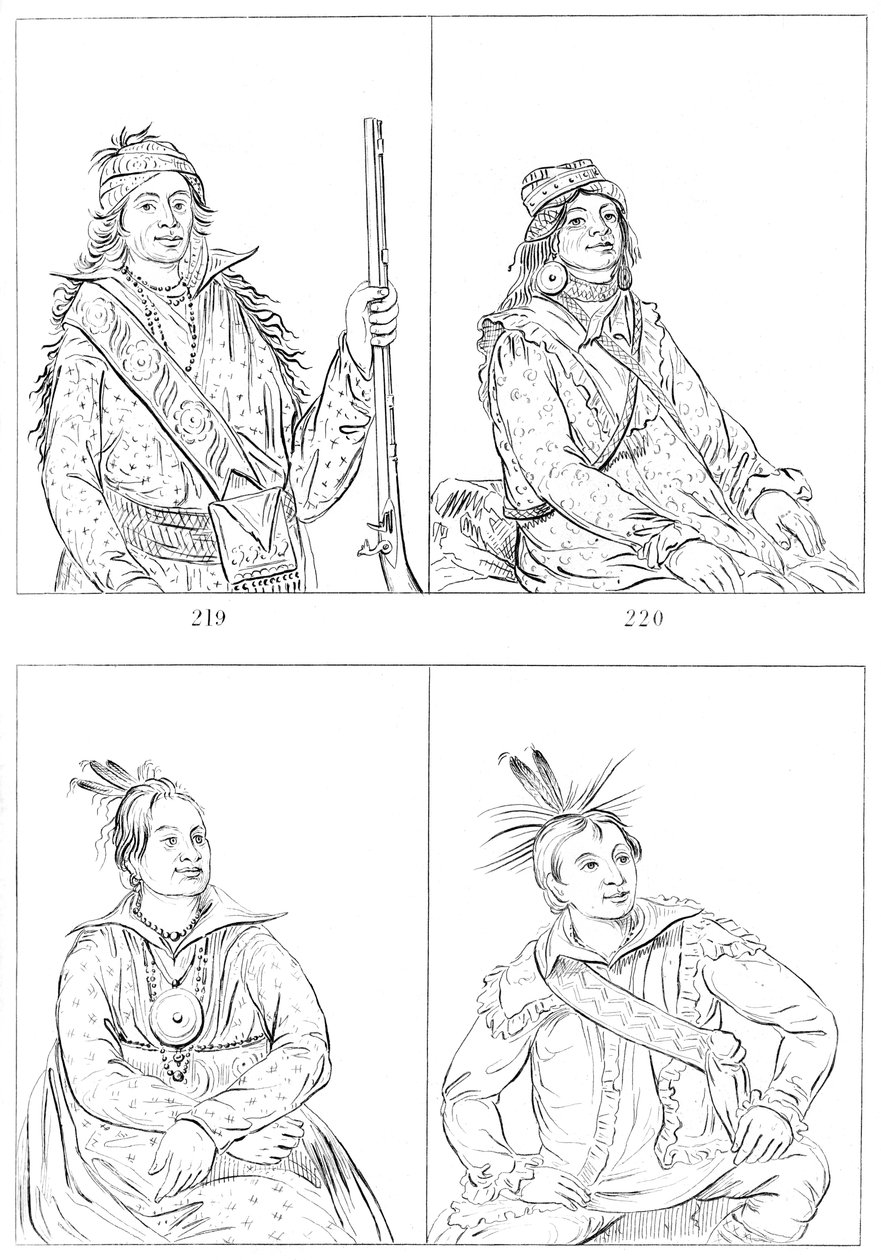 Creeks és Choctaws, 1841. alkotó: Myers and Co