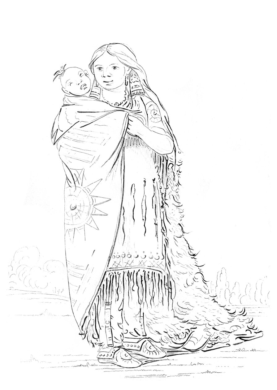 Indián nő és baba. alkotó: Myers and Co