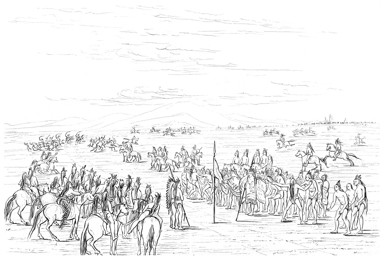 Indián lóverseny, 1841. alkotó: Myers and Co