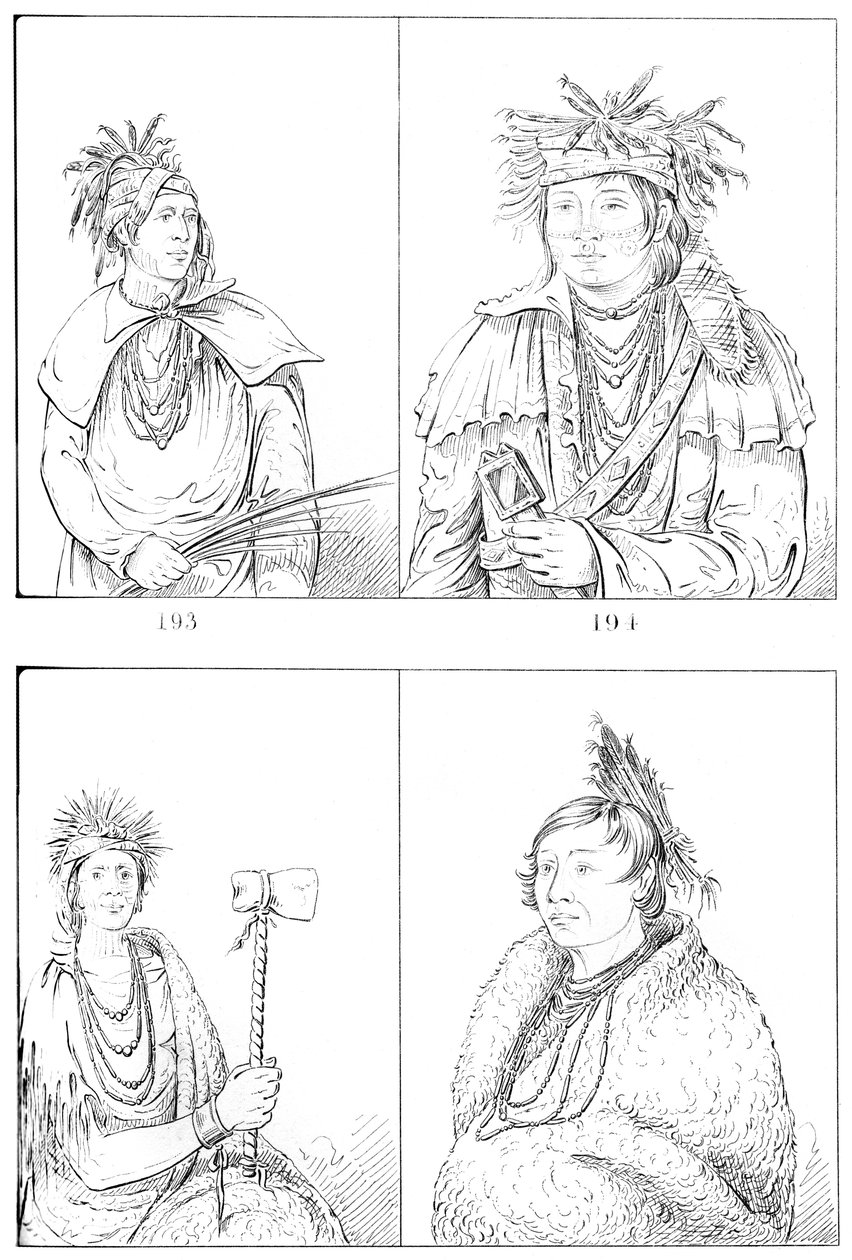 Peorias és Piankashaws, 1841. alkotó: Myers and Co