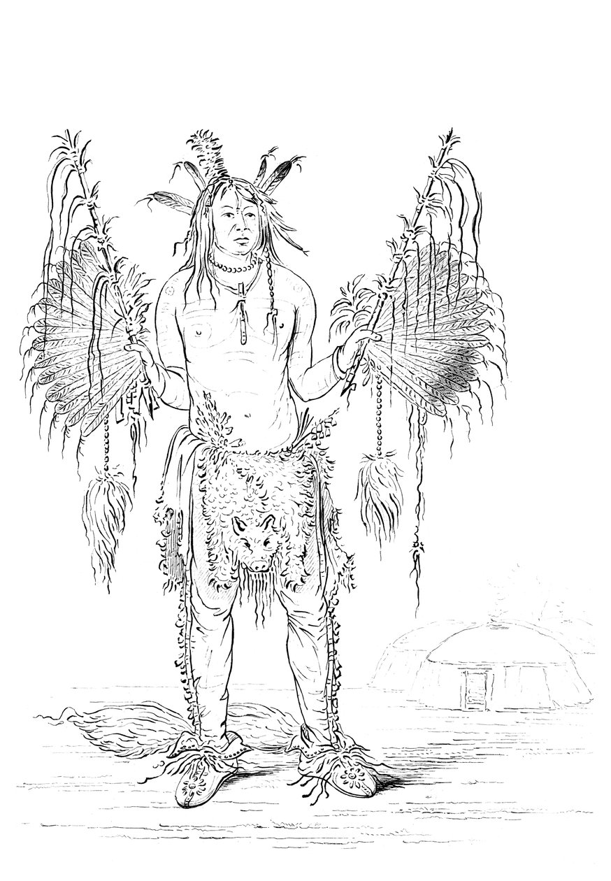 Egy indián férfi portréja, 1841. alkotó: Myers and Co