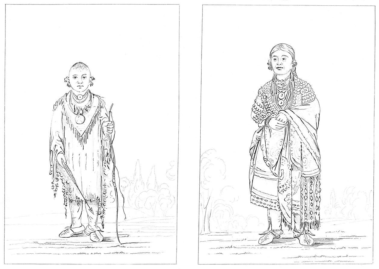 Sac és Fox indiánok, 1841. alkotó: Myers and Co