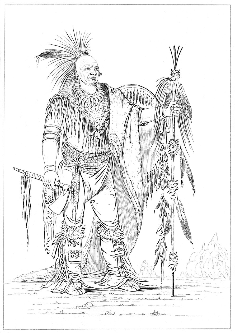 Sac or Fox brave, 1841. alkotó: Myers and Co