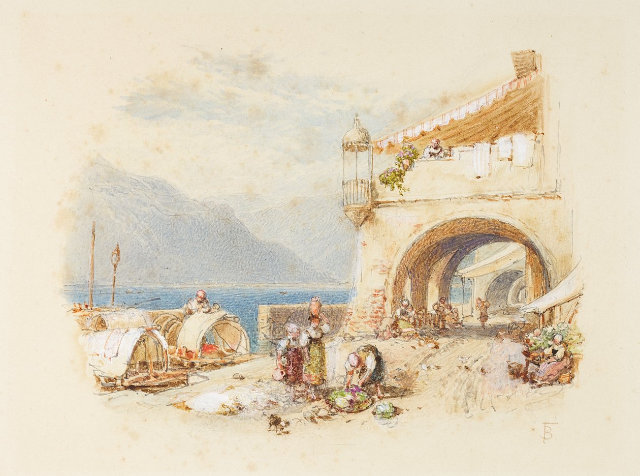 Bellagio, Comói-tó, 1850-75 körül alkotó: Myles Birket Foster