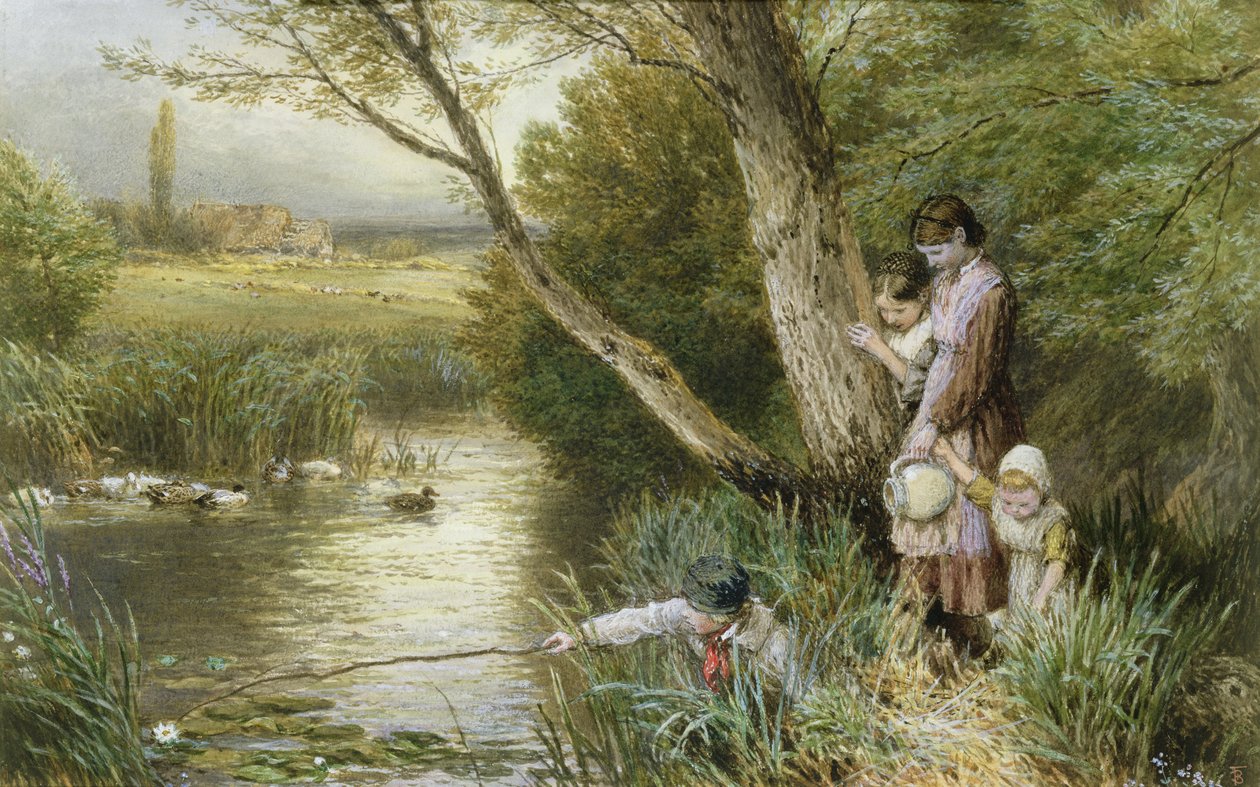 A Stream mellett alkotó: Myles Birket Foster