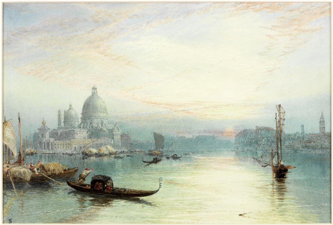 Bejárat a Canal Grandére, Velence (akvarell papíron) alkotó: Myles Birket Foster