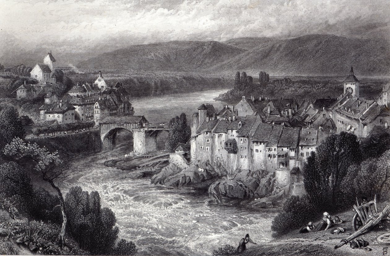 Laufenberg, metszet: E.P. Brandard alkotó: Myles Birket Foster