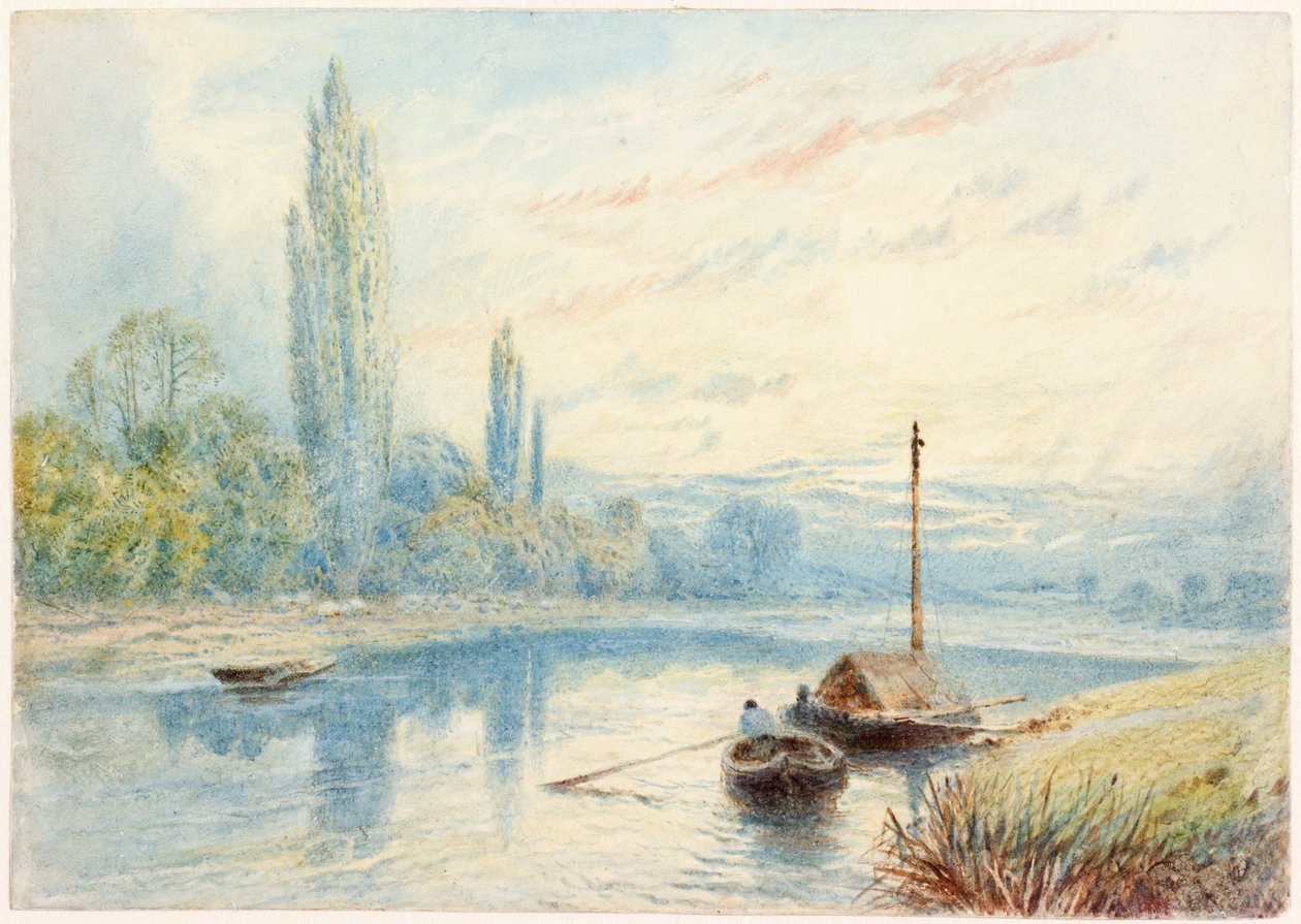 River Scene (testszín és wc papíron) alkotó: Myles Birket Foster