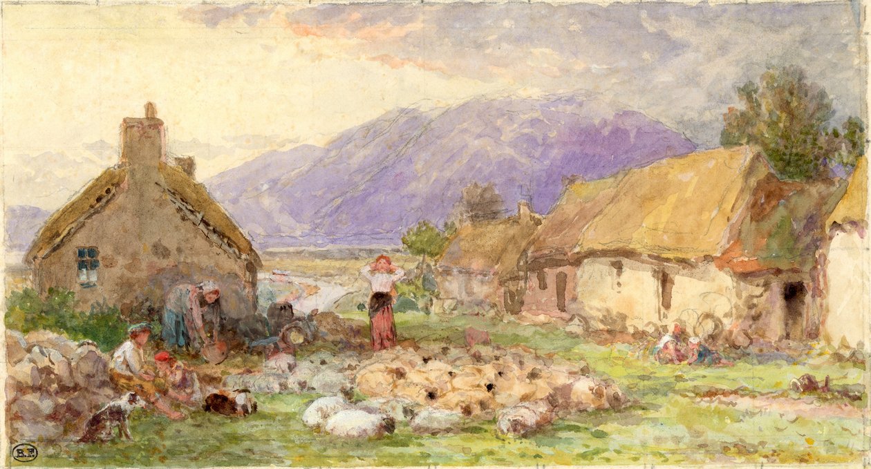 Cím nélkül (ceruza és akvarell papíron) alkotó: Myles Birket Foster