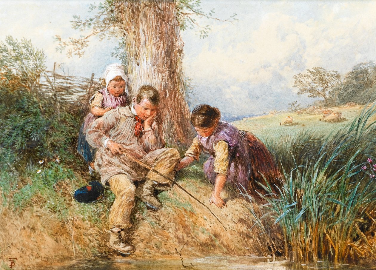 Fiatal horgászok: Ma nincs szerencsénk (wc papíron) alkotó: Myles Birket Foster