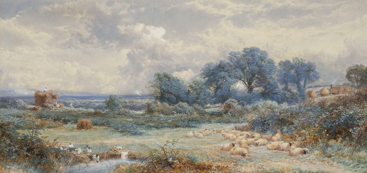Kilátás Holmwood Commonra, Surrey, alkotó: Myles Birket Foster