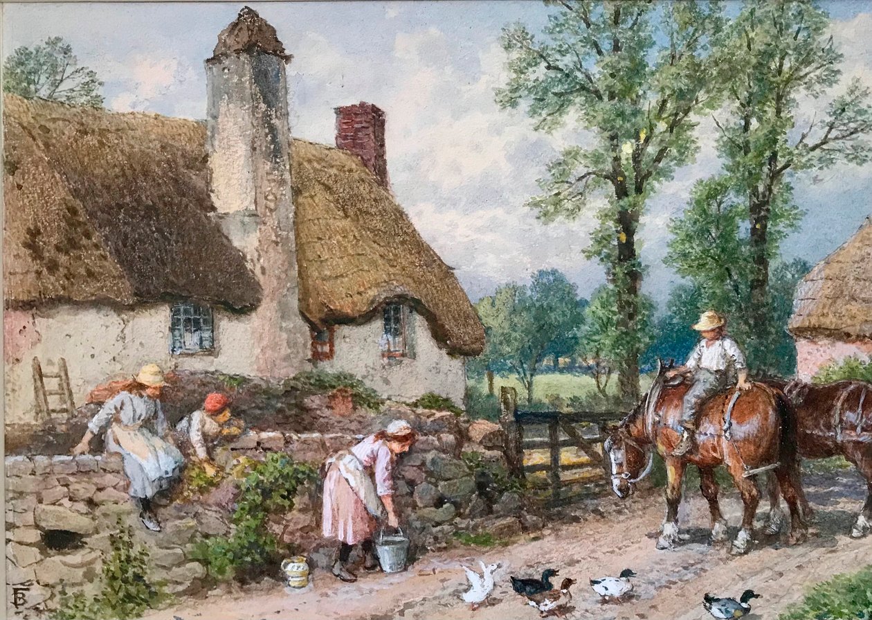 Egy útmenti találkozás: Kacsák egy vidéki úton alkotó: Myles Birket Foster