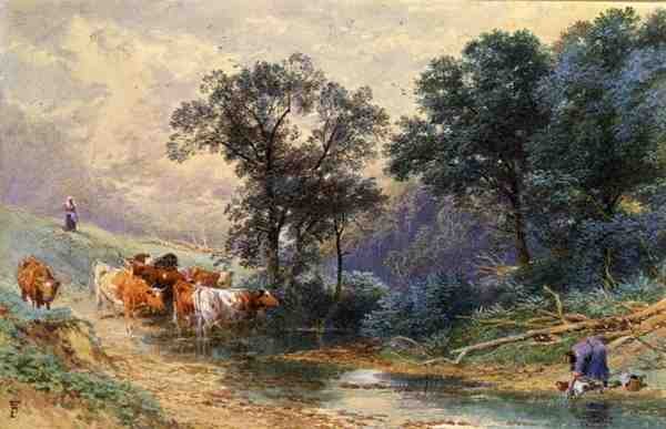 A pataknál (akvarell papíron) alkotó: Myles Birket Foster
