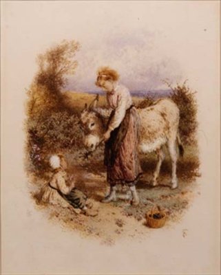 Szamár etetése alkotó: Myles Birket Foster